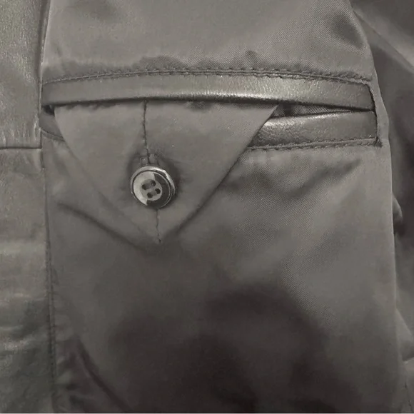 BGSD Men's Black Genuine Leather Blazer Jacket Size 2XL NWT - Picture 9 of 10